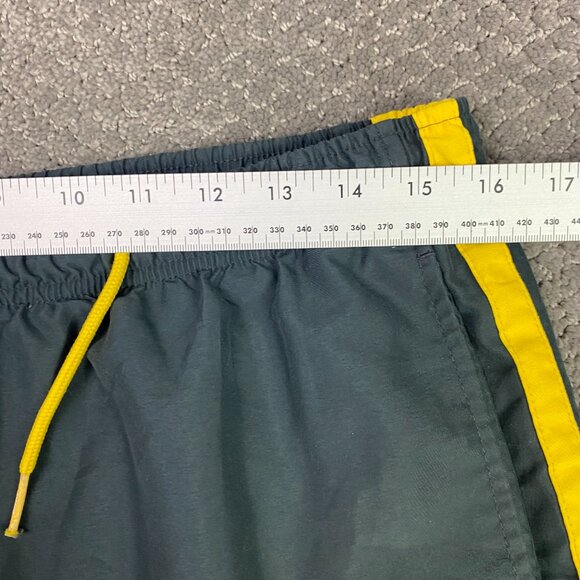 Vintage Nike Cargo Track Pants Men's Medium Gray Yellow Woven Gym Y2K Baggy - Picture 12 of 16